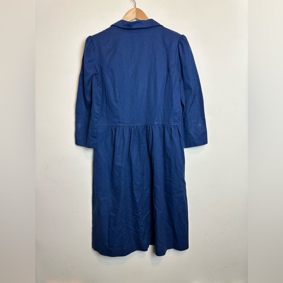 Vintage Action Line Women’s Nurses Dress Round Collar Button Up Padded Shoulders - Picture 4 of 8